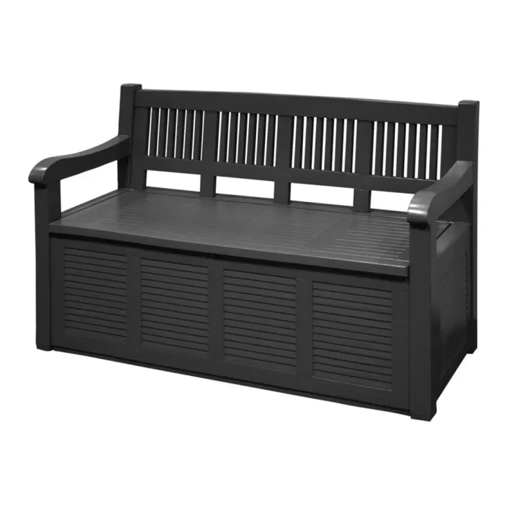 BANCO DE JARDIN CON CAJÃ“N DE ALMACENAJE 280 L COLOR: GRIS OSCURO 130x60x85cm MODELO: SALZBURG - 1