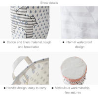 Cesta De Ropa Plegable Impermeable Para Almacenamiento De Calcetines Camisas Y Socks Organizador Creativo De Barril Sucio Para El Hogar Material De Lona Ecológico - details 4