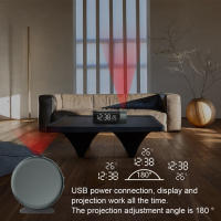Reloj de Proyección con Alarma Digital Termómetro with Rotador de 180 ° Brillo Dimmer USB 5-60min Snooze 12/24H Producto Normal - details 2