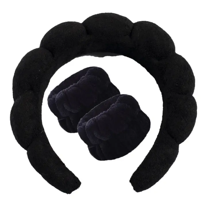 3 uds diadema de maquillaje para mujer ES PUFF SPA lavado de cara y cuidado de la piel máscara facial de Yoga banda para el cabello deportiva - 1