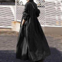 Vestido Largo De Leopardo ZANZEA Para Mujer Otoño Elegante Casual Manga Larga Cuello En V a Line Suave Trabajo Vestido De Fiesta - details 12