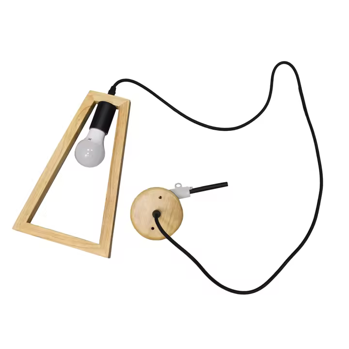 SpazioLuzio - Lámpara en Madera portabombilla E27 - 1