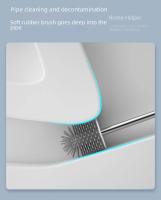 Juego De Cepillo De Inodoro De Silicona Con Dos Manos Kit De Limpieza De Baño Accesorio De Lavabo Montaje En Pared Sin Taladro Herramienta De Limpieza De Baño - details 5