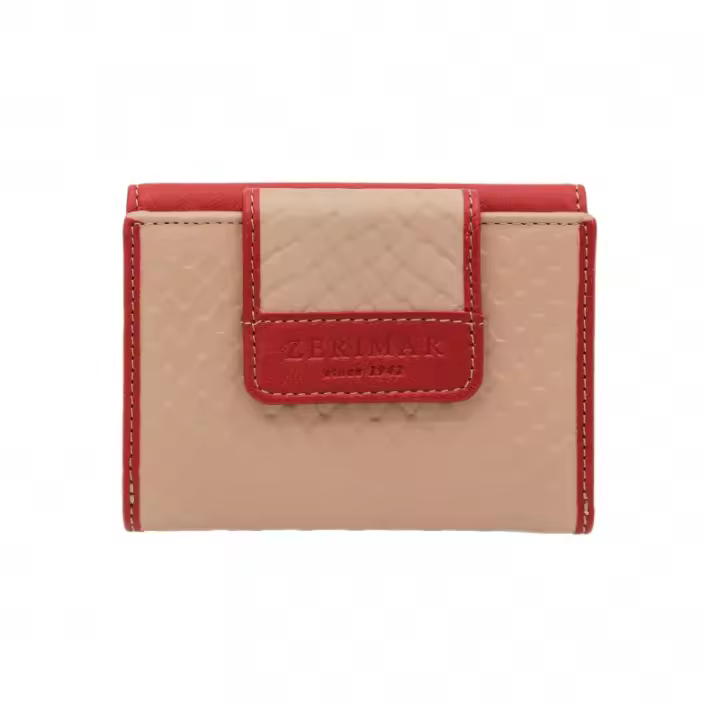 Cartera de piel de mujer grabado reptil 12x9,5 cm - Zerimar. - 1