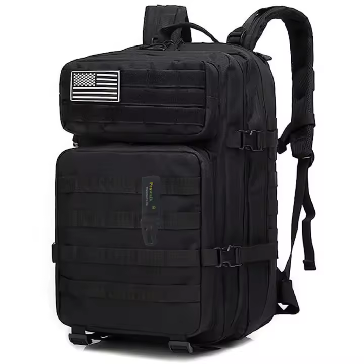 Prowalk Mochila Táctica Marce 45L con Sistema MOLLE- Unisex – Apta para cabina de avión, Ideal para Viajes, Senderismo, Camping, Rutas, Gimnasio, Caza y Pesca o cualquier actividad al aire libre. - 1