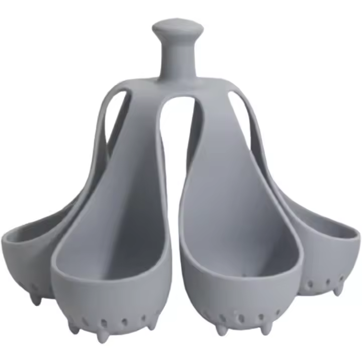 Cocedor de productos con mango de silicona, bandeja reutilizable para Cocinar al vapor rápidamente, fácil pieza, Caldera resistant to altas temperatures de 4/6 orificios with 6 rejas - 1