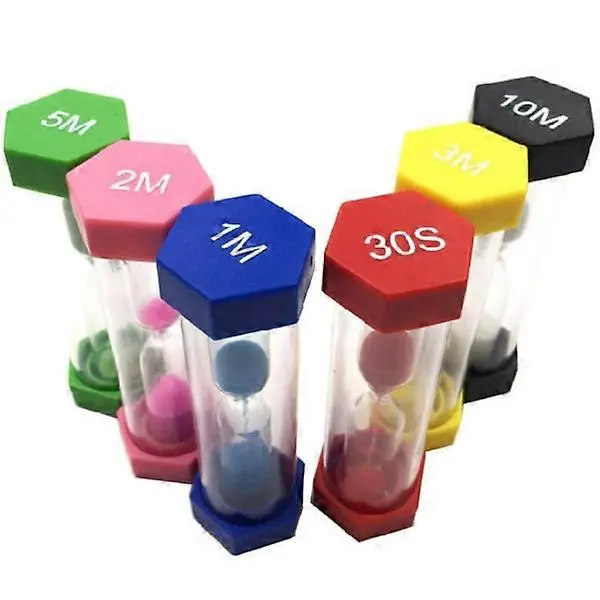 Juego de temporizador de Reloj de Arena (6 colores): Relojes de Arena DE 1/2/3/5/10 minutos y 30 segundos, ideales para el hogar y la Oficina - 1
