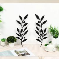 2pcs Decoración De Pared En Hierro Metálico Con Diseño De Hojas Y Ramas De Olivo Adorno Elegante Para Sala De Estar Estilo Rústico - details 3