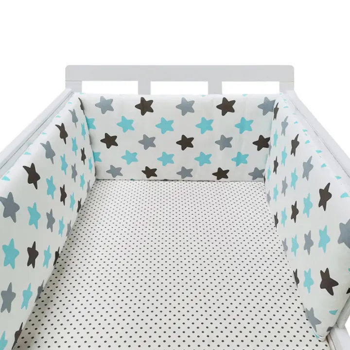 Protector de cuna Chichonera Para Bebe, Barrera de Cama de Algodón Para recien nacidos, Copo de trenza, CUNA Para El Bebe SSITO - 1