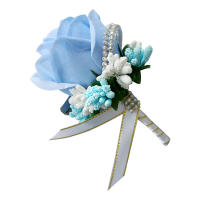 Broche De Silken Artificial Para Mujer Y Hombre Corsé De Mano Flor De Boda Decoración De Fiesta Para Novio Y Novia - details 5