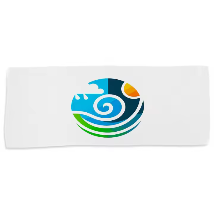 MERCHANDMANIA TOALLA MEDIANA GIMNASIO ABSORBENTE logo profesional meteorologia clima climatico suave con bolsita - 1