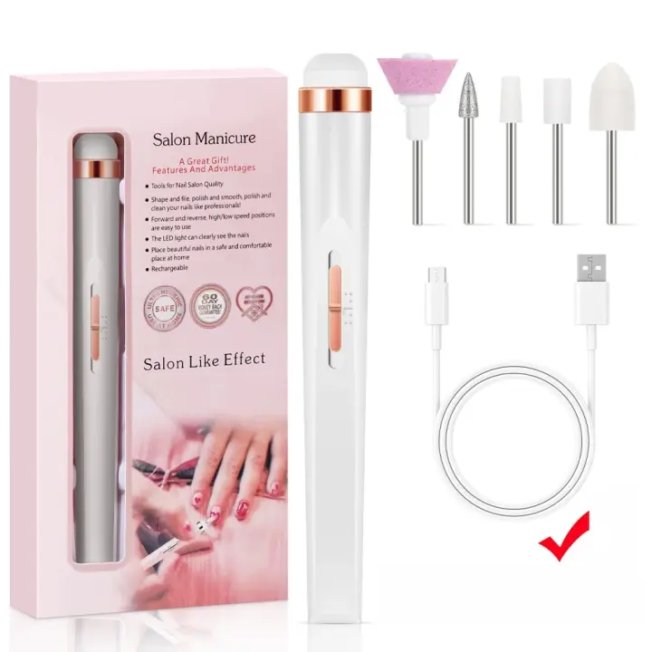 YIKOOLIN Máquina De Uñas Eléctrica 5 En 1 Con Luz Portátil Mini Herramientas De Manicura Para Eliminación De Gel - 1