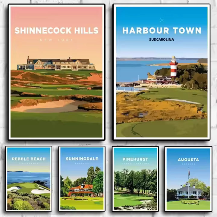 Póster De Golf En Línea De NY Arte De Pared Impresión En Lienzo Nórdico Minimalista Viaje Paisaje Decoración Para El Hogar Regalo - 1