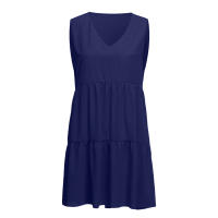Vestido De Verano Para Mujer Estilo Casual Color Sólido Vestido Sin Mangas Cuello En V A-Line Largo Mini Polyester - details 11