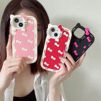 Funda De Silicona Anticaída Con Diseño De Gato Hello Kitty 3D Para iPhone 15 14 13 pro Max 11 12 13 pro Estilo Y2K Con Borde Completo - details 8