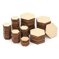 100/50 PCS Chips De Madera Blankas Hexagonales Para Decoración De Hogar Y DIY De Puzle Herramientas De Dibujo Hechas a Mano Para Niños - details 3