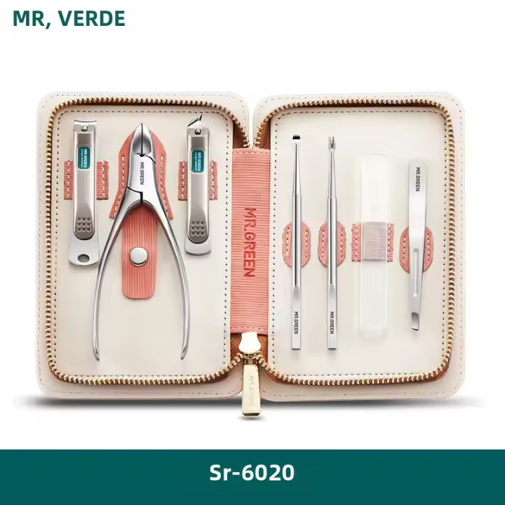 Kit De Manicura Y Pedicura MR.GREEN 7 En 1 Herramientas De Uñas Profesionales Acero Inoxidable Con Estuche De Viaje Para Hombres - 1