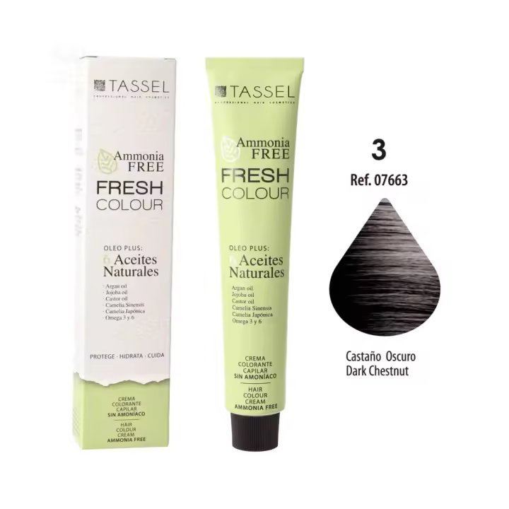 Tinte Fresh Colour sin Amoniaco 100ml: 3 Castaño Oscuro - Tassel - 1