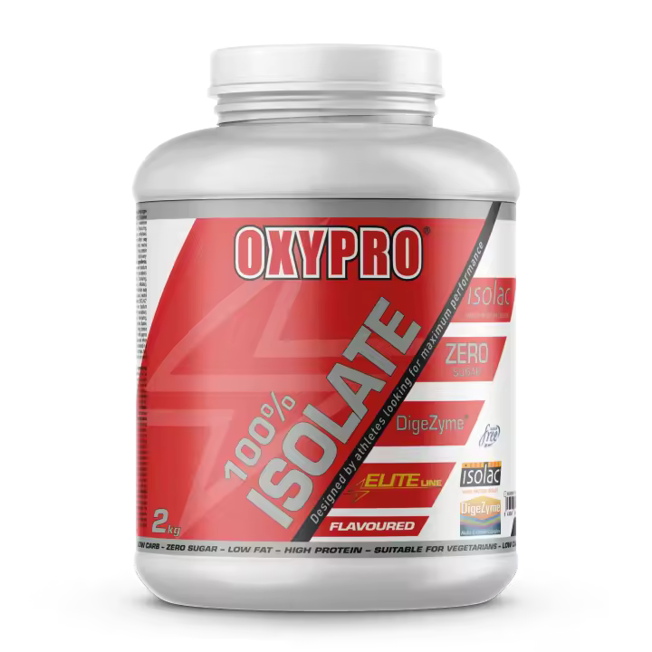 OXYPRO® Nutrition 100% Isolate ISOLAC® con DigeZyme® 2Kg - STRAWBERRY BANANA - Proteina Aislada de Suero de Leche - SUGAR FREE - Sin Lactosa - Bajo en Grasas - 1