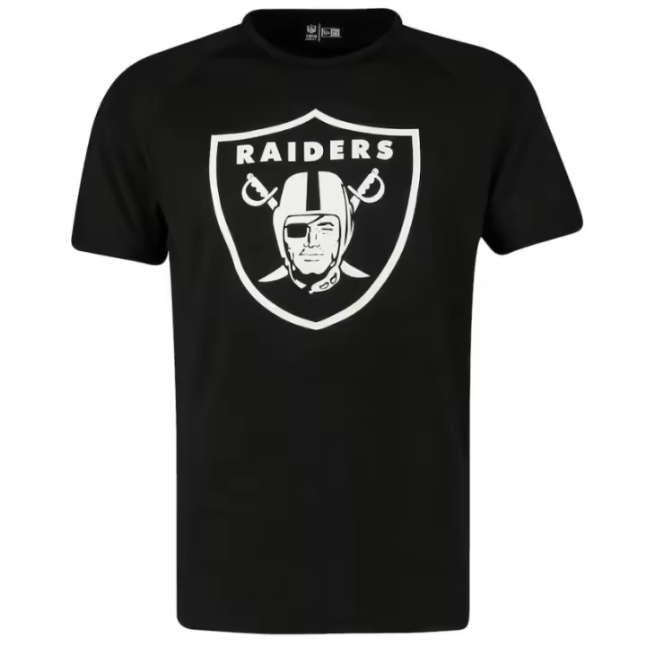 Camiseta Las Vegas Raiders New Era Nfl Engineered Raglan - Negra. - 1