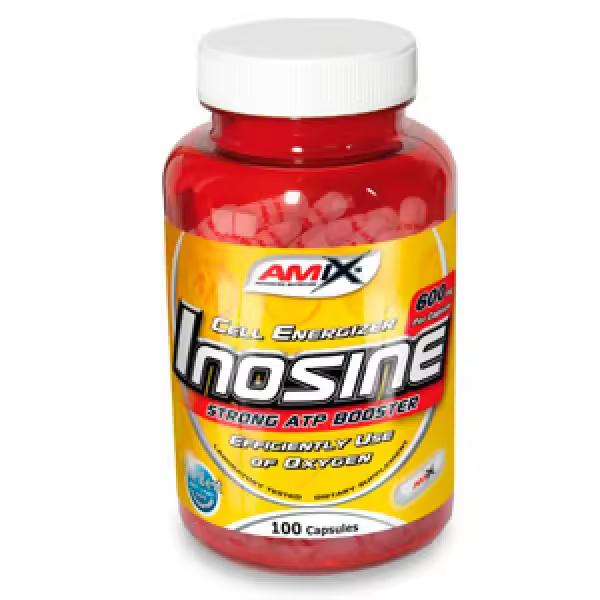 AMIX - Inosine - 100 caps. - Mejora del rendimiento físico - 100 cápsulas de Inosine - Aumenta la energía y la resistencia. - 1