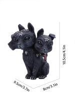 Estatuilla De Cerberus En Resina Decorativa Para Escritorio Miniatura De Animal Mitológico Para Halloween Regalo Negro Accesorios Para El Hogar - details 0