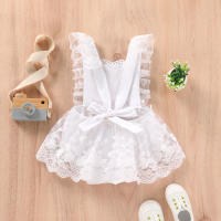 Bodysuit De Verano Para Bebés Niñas Lioraitiin Con Encaje Floral Estilo off Shoulder Ropa Infantil Recién Nacidos 0-24M - details 18