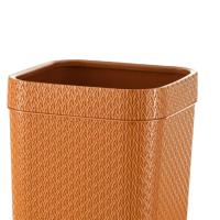 Cesta De Basura Redonda De Rotura Tejida En Rattan Compacta De Plástico Para Interiores Y Exteriores Adecuada Para Dormitorio Cocina Patio Y Coche - details 4
