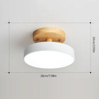 Lámpara De Techo Para Entrada Estilo Nórdico Madera Redonda Para Pasillo Comedor Estudio Dormitorio Baño Iluminación Industrial - details 8