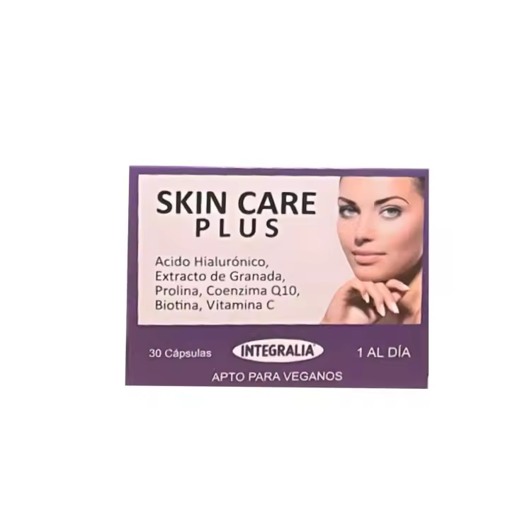 Skin care plus. Integralia. 30 cápsulas. Complemento alimenticio a base de nutrientes para la piel: La vitamina C y la Biotina contribuyen al mantenimiento normal de la piel. Apto para veganos. - 1