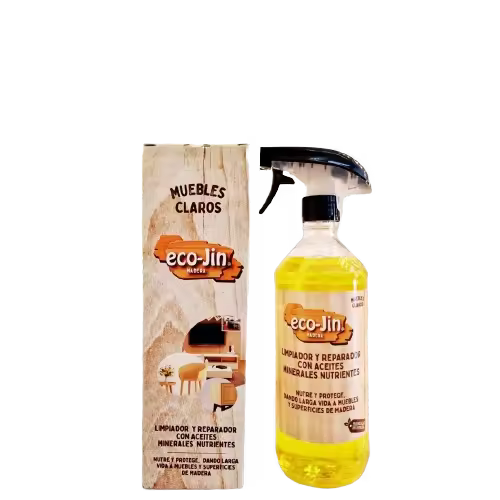 ECO-JIN ÓLEO 750ML Madera Clara, ECO JIN OLEO Tipo Aceite Teka. Limpiador, Reparador, Restaurador, Abrillantador. Aceites Minerales Naturales que restauran, abrillantan y cuidan en profundidad todos tus muebles de madera. - 1