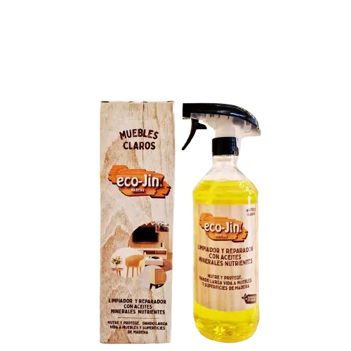 ECO-JIN ÓLEO 750ML Madera Clara, ECO JIN OLEO Tipo Aceite Teka. Limpiador, Reparador, Restaurador, Abrillantador. Aceites Minerales Naturales que restauran, abrillantan y cuidan en profundidad todos tus muebles de madera. - 1