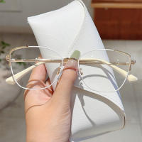Gafas De Moda Coreana KAMMPT Para Mujer Estilo Retro Ovaladas Con Marco De Metal Bloqueo De Luz Azul Accesorio Decorativo - details 6