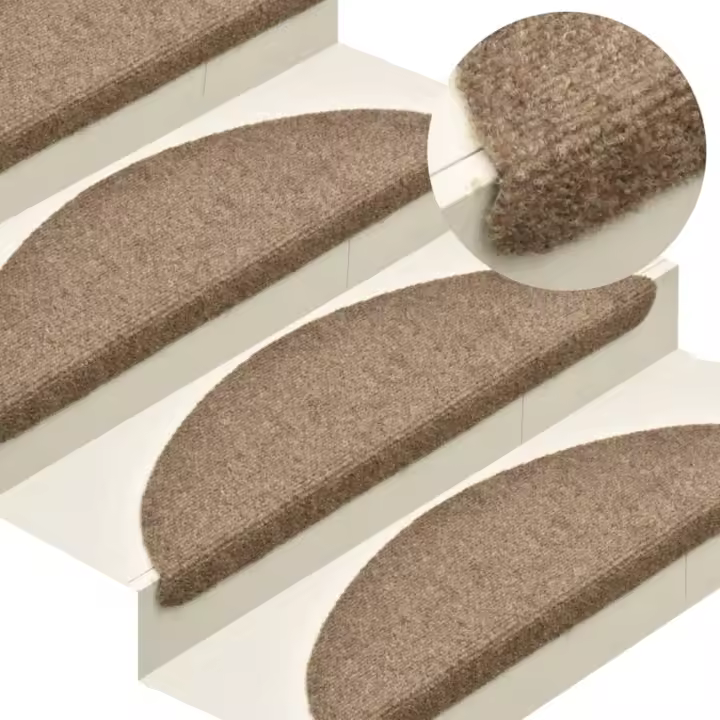 vidaXL Alfombrilla autoadhesiva de escalera 10 uds 56x17x3 cm crema - 1