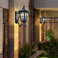Lámpara de pared solar Retro Para Exterior, impermeable, para Jardín, Villa, lámpara de pared exterior, balcón, pasillo, Puerta, lámpara de Jardín (Baja, solar + Energía,) bronce de Doble, Una lámpara, Cuatro Colores, Chalet/Patio/Comunidad - details 0