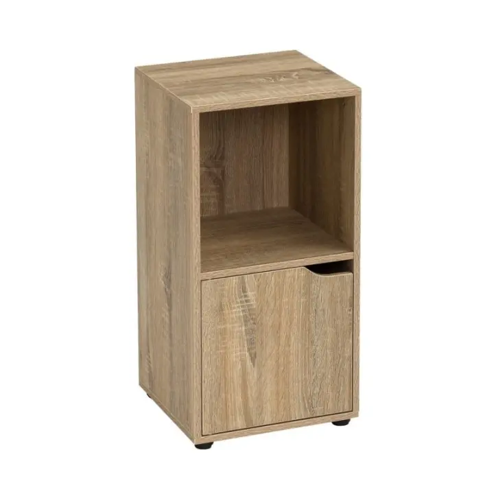 Dcasa Mesita de noche con 1 puerta de madera DM de 30x29x61 cm - 1
