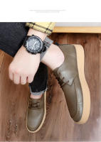 Zapatos Casuales Para Hombre En Cuero Genuino Italiano Zapatillas De Correr Al Aire Libre Zapatos De Oficina Con Cordones - details 3