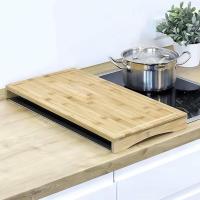 MAXHOME-Tabla de Cortar de Cocina de Madera Bambú Multiusos, Cubre Vitrocerámica, Función de Protector de Vitrocerámica 28X54X4.5CM - details 4