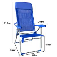 Silla Alta plegable de playa con Cojin estructura de aluminio y tejido Textileno, transpirable y fresco, 7 posiciones 65 x 65 x 118 cm - Maxia Market - details 3