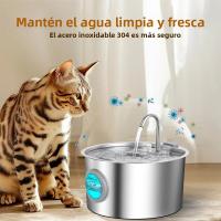 Fuente De Agua Para Mascotas De 3.2L En Acero Inoxidable Con Enchufe USB Y Filtro Automático Ultra Silencioso Para Gatos Y Perros - details 1