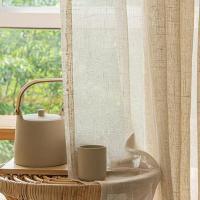 Gruesas de estilo Japonés para dormitorios, Salas de estar y Cortinas semisombreadas de Algodón y Lino,Cortinas de Gasa de Lino para Sala de estar, dormitorio, Luz, Lujo, Ventana, Mampara, el poste Free (poste no incluido) balcón Anillo para Colgar - details 7
