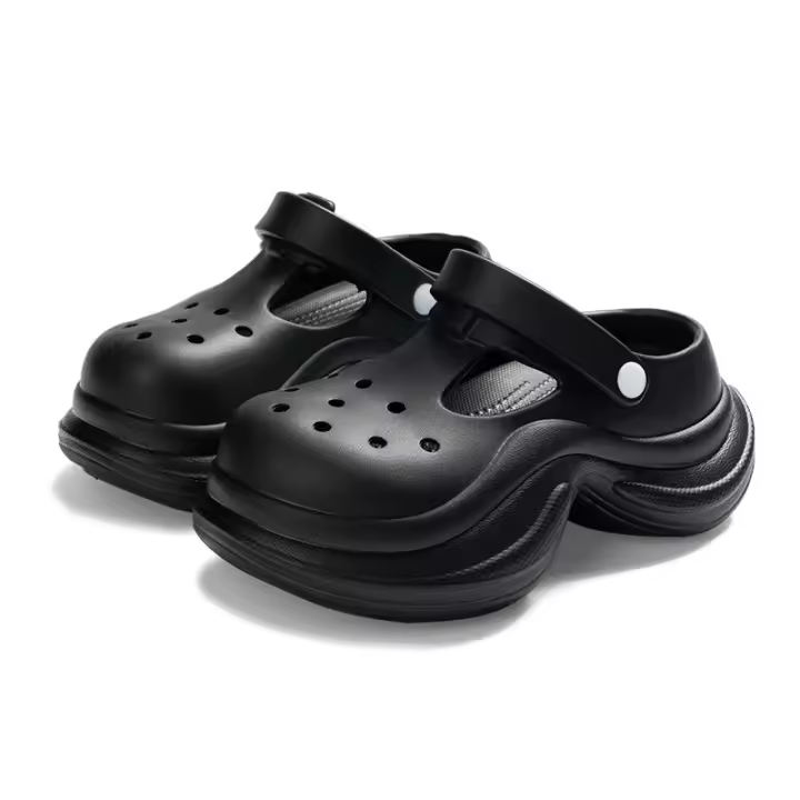 Zapatos de Suela Gruesa con Guantes que realzan la altura para Mujer en verano, zapatillas de Playa antideslizantes con Baotou, sandalias de Eva Modernos y versátiles. - 1