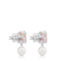 Pendientes de Oso de Plata esterlina S925, incrustaciones de Perlas de cuarzo de Ágata natural, pendientes de Diseño de Nicho de lujo Ligero - details 8
