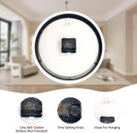 Reloj de pared moderno Diseño atemporal con esfera redonda ultratransparente Reloj de salón ultrasilencioso 25 cm/10 pulgadas - details 3