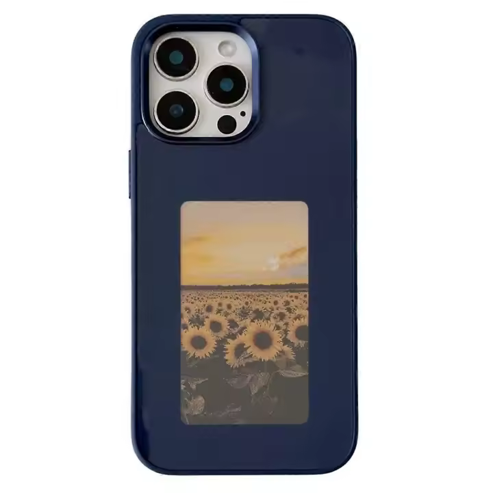 Para el iPhone 16 Pro Max E Ink teléfono caso 4-pantalla de color, DIY inalámbrico NFC Pantalla de fotos-Gris - 1