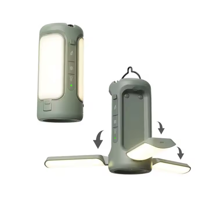 Linterna de camping plegable recargable, batería externa de 6000 mAh, linterna portátil, IP54 resistente al agua, adaptador de rosca de 1/4 de pulgada, 750 LM, 5 modos, luz LED para tienda de campaña, camping, senderismo y pesca. - 1