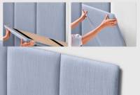 DHOME Cabecero Tapizado Lino Premium Premium Antimanchas Diseño Modular Vertical Autoadhesivo Cabezal Cama Altura 80cm - details 3