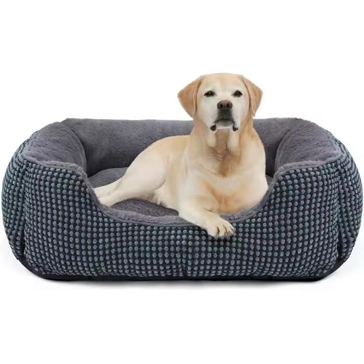 Cama Perro, Cama Perros Medianos, Cama para Perros Lavable Esponjosa, Antideslizante Antisiedad Cama Perro para Perros y Gatos de Tamaño Mediano, 76x61x23cm - 1