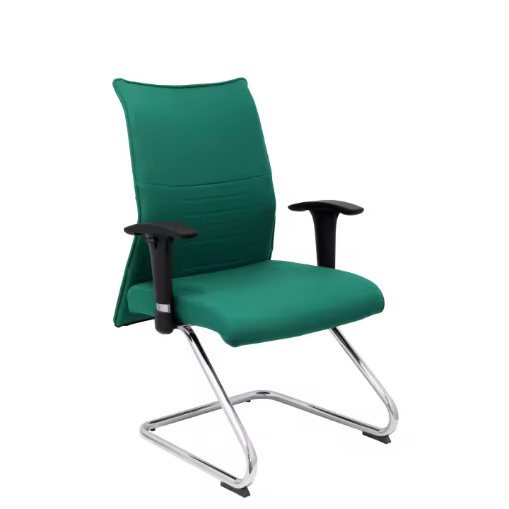 Piqueras Y Crespo Sillón Albacete para Visitas Ergonómico con Patín Cromado en Verde Esmeralda - 1