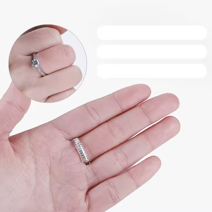 4Pcs/Lot Ajustador De Tamaño De Anillo Guarnición De Herramienta Para Fabricación De Joyas Espaciador Sizer Fitter De Silicona Espiral - 1